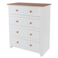 Marina White Waxed 4 Drawer Chest CP314