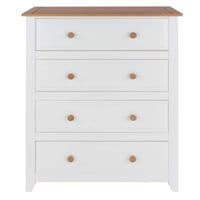 Marina White Waxed 4 Drawer Chest CP314