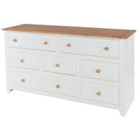 Marina White Waxed 6+2 Drawer Large Chest CP362