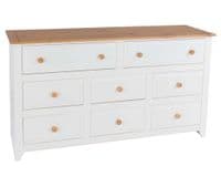 Marina White Waxed 6+2 Drawer Large Chest CP362