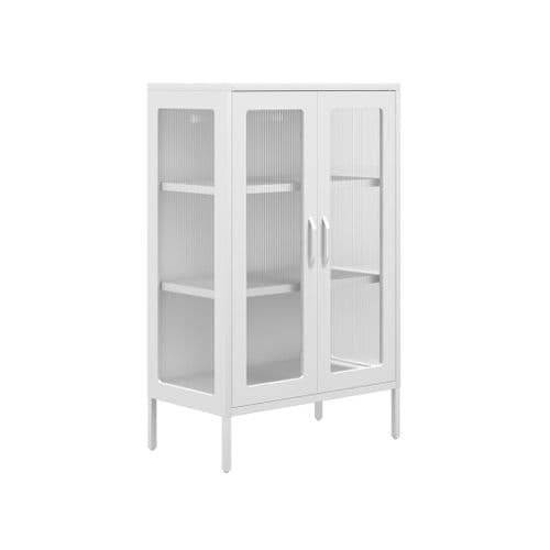 Marlow White Steel 2 Door Low Display Cabinet 25LD
