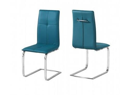 Maroni Teal And Chrome Pack Of 2 Dining Chairs 17LD561