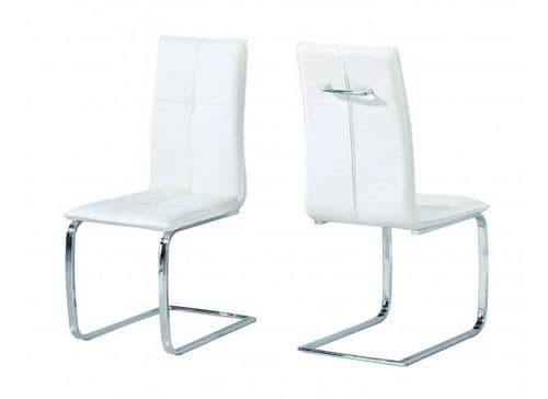 Maroni White And Chrome Pack Of 2 Dining Chairs 17LD561