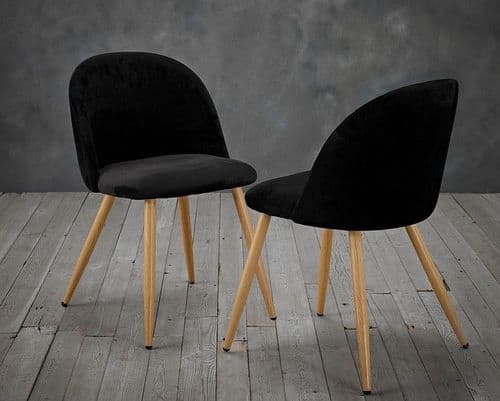 Martil Black Velvet Dining Chair (Pack Of 2) 22LD521