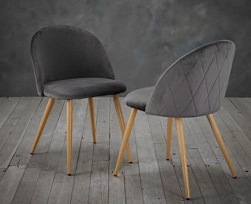 Martil Grey Velvet Dining Chair (Pack Of 2) 22LD523