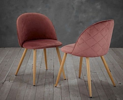 Martil Pink Velvet Dining Chair (Pack Of 2) 22LD524