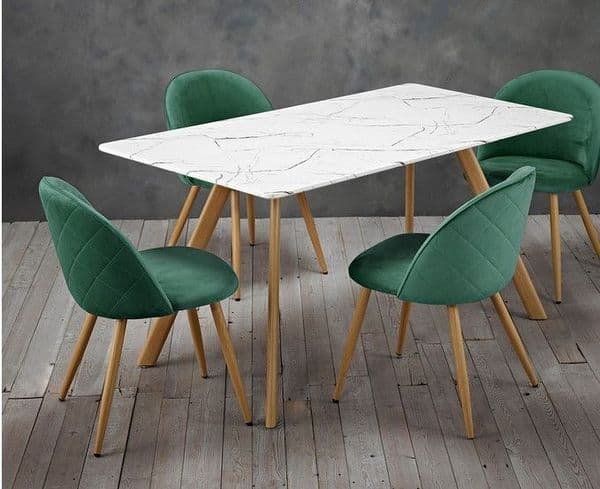 Martil White Marble Effect Dining Table 22LD519