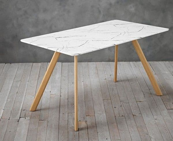 Martil White Marble Effect Dining Table 22LD519