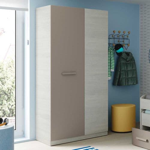 Martinez White & Grey Ash 2 Door Wardrobe - 1S7437Y - S/O