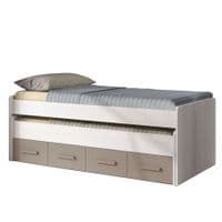 Martinez White & Grey Ash Trundle Bed With Drawer -1S7432Y- S/O