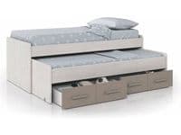 Martinez White & Grey Ash Trundle Bed With Drawer -1S7432Y- S/O
