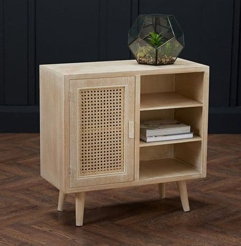 Martinique Light Washed Oak Effect 1 Door Sideboard 22LD360