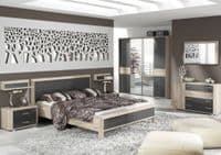 Marva Dark Brown With Oak Effect Bedside P8ZVLN23