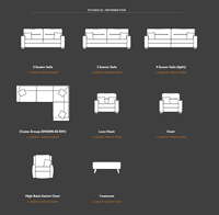 Melrose Sofas in Multiple Colours & Sizes LEBUS