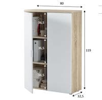 Mensa White and Oak Storage Cupboard- 2898