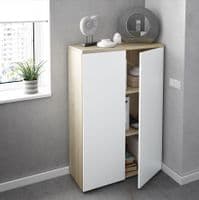Mensa White and Oak Storage Cupboard- 2898