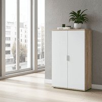 Mensa White and Oak Storage Cupboard- 2898