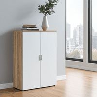 Mensa White and Oak Storage Cupboard- 2898