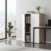 Mensa White and Oak Storage Cupboard- 2898