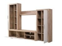 Merida Grey Oak Effect And White Entertaiment Media Center Wall TV Cabinet - 11008240 S/O