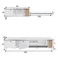 Large White TV and Media Unit | Furniture Factor UK
