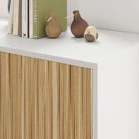 Miami Large Modern White and Natural Oak Effect Sideboard - 0E6625A