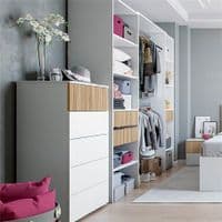 Miami Tall Artic White and Natural Oak Modern Effect Chest of Drawers - 0E7821A