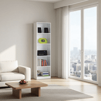 Milan Artic White Bookcase Bookself - 005422BO