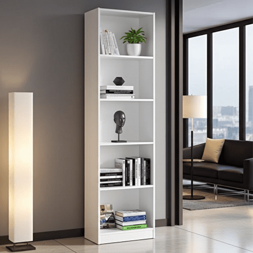 Milan Artic White Bookcase Bookself - 005422BO