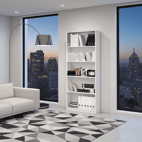 Milan Large Artic White Bookcase Bookshelf 005626A - S/O
