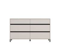 Milano Cashmere Taupe 6 Drawer Wide 157cm Chest of Drawers - 3463RZ