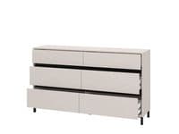 Milano Cashmere Taupe 6 Drawer Wide 157cm Chest of Drawers - 3463RZ