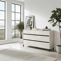 Milano Cashmere Taupe 6 Drawer Wide 157cm Chest of Drawers - 3463RZ