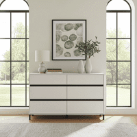 Milano Cashmere Taupe 6 Drawer Wide 157cm Chest of Drawers - 3463RZ