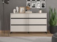Milano Cashmere Taupe 6 Drawer Wide 157cm Chest of Drawers - 3463RZ