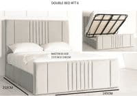 Milano Cellini Light  Silver Storage Ottoman Bed - Compatible with Overbed Units