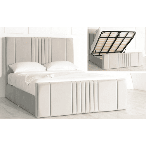 Milano Cellini Light  Silver Storage Ottoman Bed - Compatible with Overbed Units