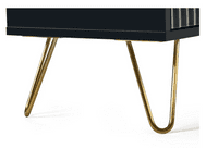 Mirano Slatted Matte Black And Gold 2 Door TV Unit Cabinet- 26JB