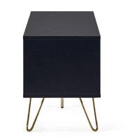 Mirano Slatted Matte Black And Gold 2 Door TV Unit Cabinet- 26JB