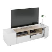 Mitoma White And Oak Effect 4 Door TV  Cabinet Entertainment Unit 0F6624A