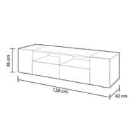 Mitoma White And Oak Effect 4 Door TV  Cabinet Entertainment Unit 0F6624A