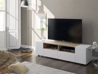 Mitoma White And Oak Effect 4 Door TV  Cabinet Entertainment Unit 0F6624A