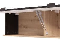 Monaco Artisan Oak Effect And Matte Black Foil TV Media Cabinet With Wall Shelf - 11013510 S/O