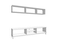 Monaco Artisan Oak Effect And Matte Black Foil TV Media Cabinet With Wall Shelf - 11013510 S/O