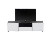 Monclere TV Cabinet in White Gloss and Black Entertainment Unit for TV up to 65 inch