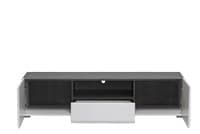 Monclere TV Cabinet in White Gloss and Black Entertainment Unit for TV up to 65 inch