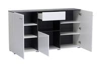 Monclere White Gloss and Black Large Tall Wide Sideboard Storage Unit