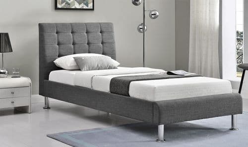 Monclova Charcoal Fabric Single Bed 23VD666