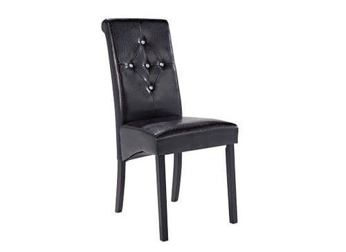 Montrond Black Faux Leather Set Of 2 Dining Chairs 17LD402