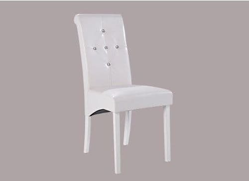 Montrond White Faux Leather Set Of 2 Dining Chairs 17LD402